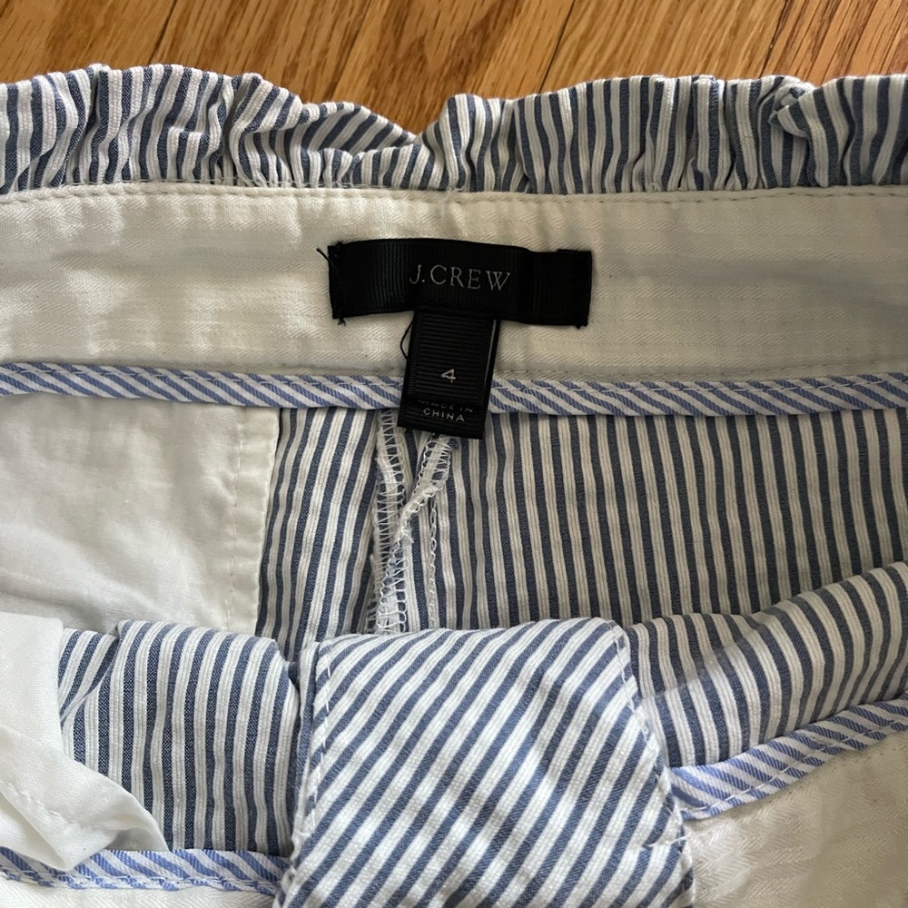 JCrew Striped Ruffle High Rise Shorts - Picture 4 of 4